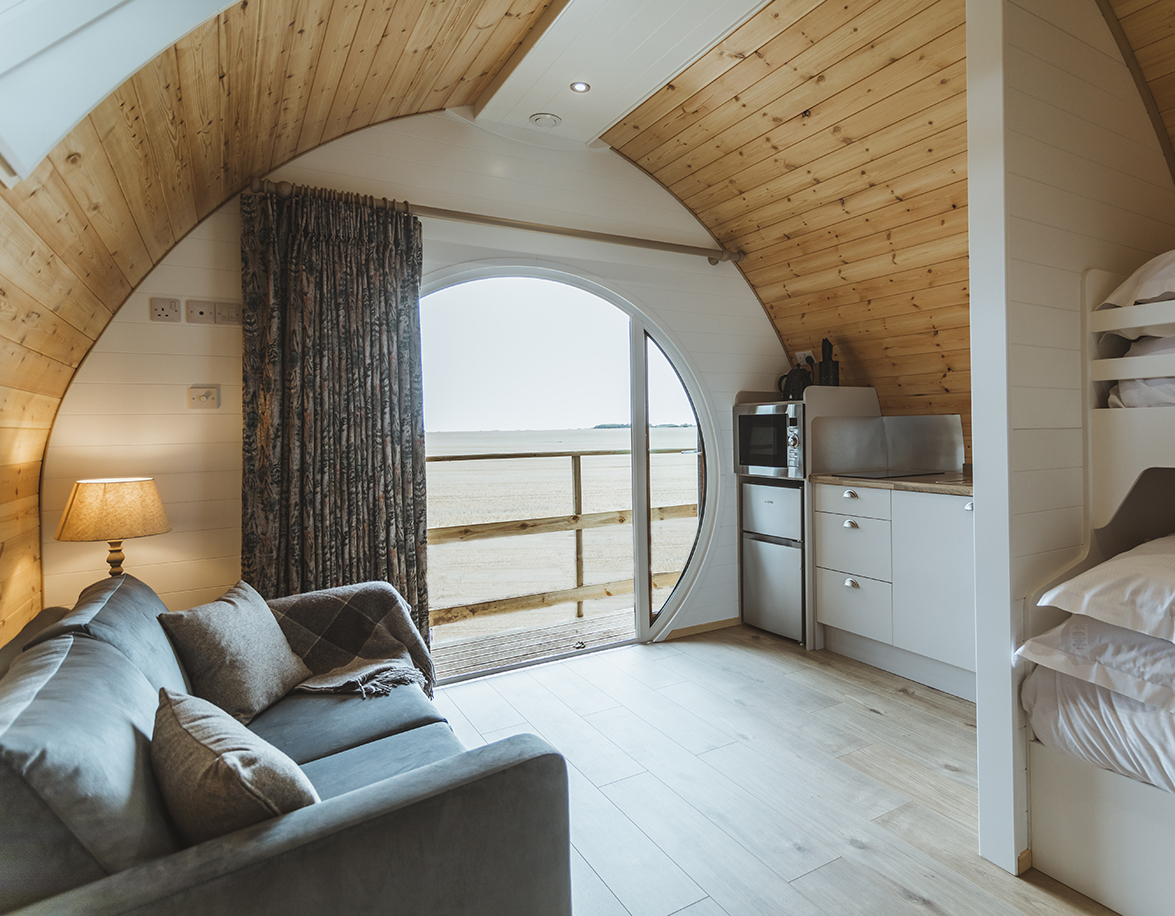 websize inside pod Glamping Pods East Yorkshire